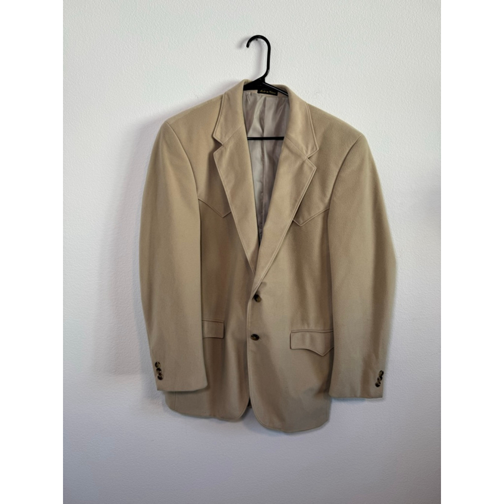 Men's Circle S Beige Western Sport Coat Blazer 44L‎
